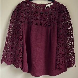 EUC Anthropologie eri + ali Purple Eyelet Knit Top XS​​